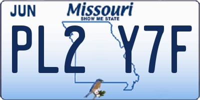 MO license plate PL2Y7F