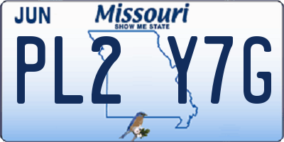 MO license plate PL2Y7G