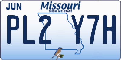 MO license plate PL2Y7H