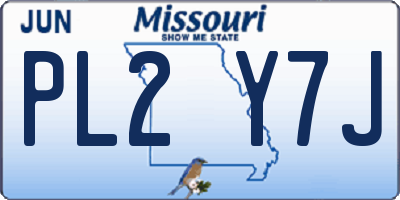 MO license plate PL2Y7J