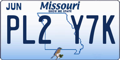 MO license plate PL2Y7K