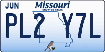MO license plate PL2Y7L