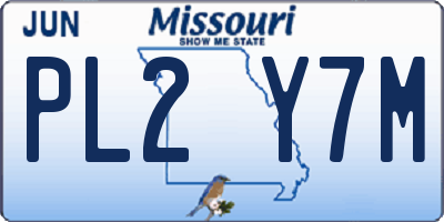 MO license plate PL2Y7M