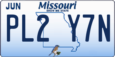 MO license plate PL2Y7N