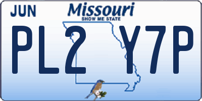 MO license plate PL2Y7P