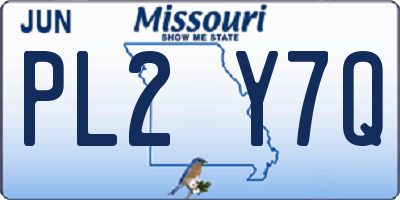 MO license plate PL2Y7Q