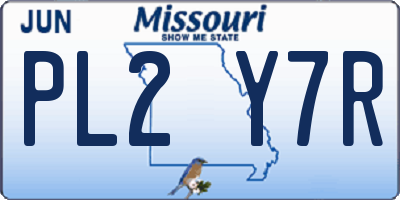 MO license plate PL2Y7R