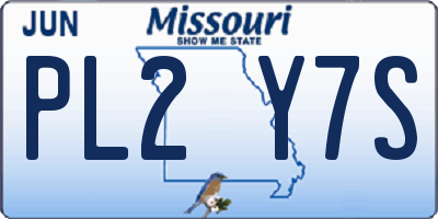 MO license plate PL2Y7S