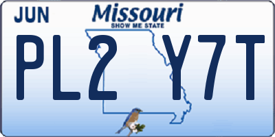 MO license plate PL2Y7T