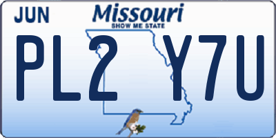 MO license plate PL2Y7U
