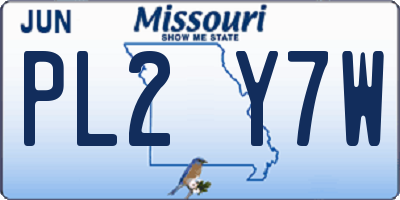 MO license plate PL2Y7W