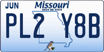 MO license plate PL2Y8B