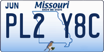 MO license plate PL2Y8C