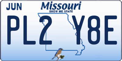 MO license plate PL2Y8E