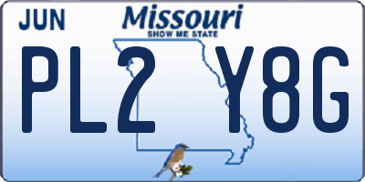 MO license plate PL2Y8G