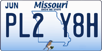 MO license plate PL2Y8H