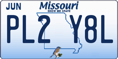 MO license plate PL2Y8L