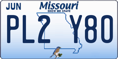 MO license plate PL2Y8O