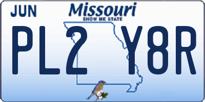 MO license plate PL2Y8R