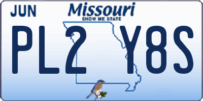 MO license plate PL2Y8S