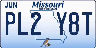 MO license plate PL2Y8T
