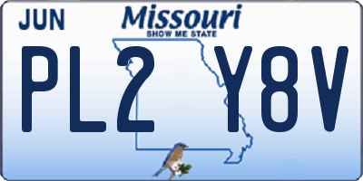 MO license plate PL2Y8V