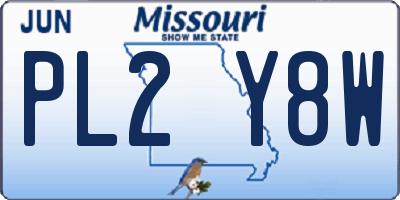 MO license plate PL2Y8W