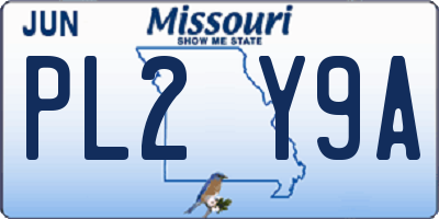 MO license plate PL2Y9A