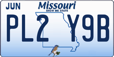 MO license plate PL2Y9B