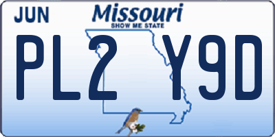 MO license plate PL2Y9D