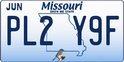 MO license plate PL2Y9F
