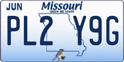 MO license plate PL2Y9G