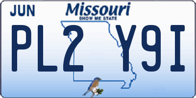 MO license plate PL2Y9I
