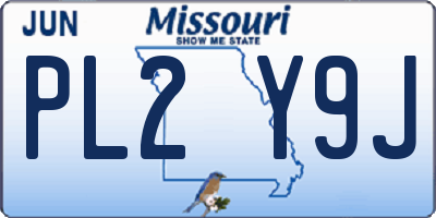 MO license plate PL2Y9J
