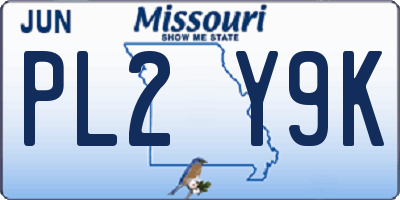 MO license plate PL2Y9K