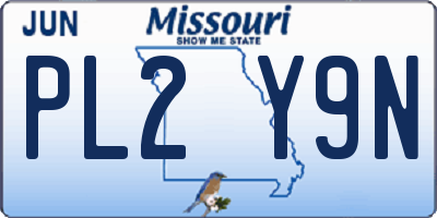 MO license plate PL2Y9N