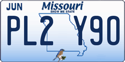 MO license plate PL2Y9O
