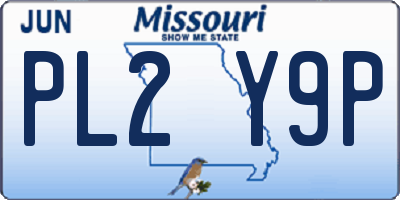 MO license plate PL2Y9P