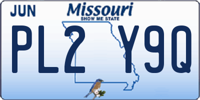 MO license plate PL2Y9Q