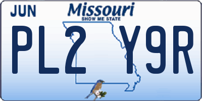 MO license plate PL2Y9R
