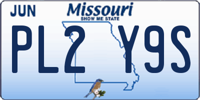 MO license plate PL2Y9S