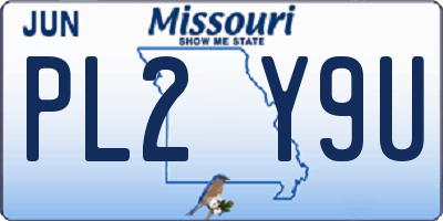 MO license plate PL2Y9U