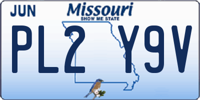 MO license plate PL2Y9V