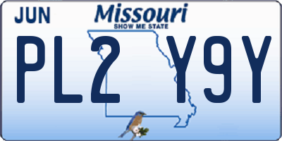 MO license plate PL2Y9Y