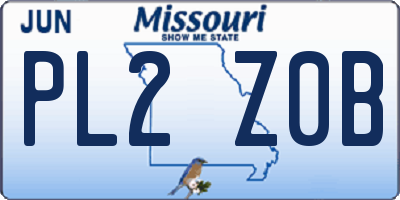 MO license plate PL2Z0B