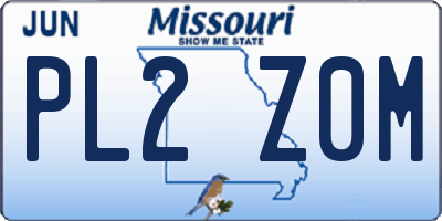 MO license plate PL2Z0M