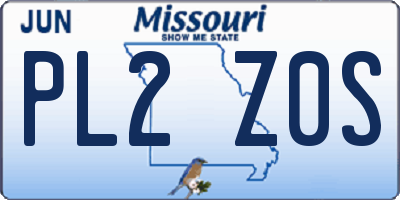 MO license plate PL2Z0S