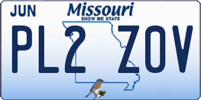 MO license plate PL2Z0V