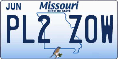 MO license plate PL2Z0W
