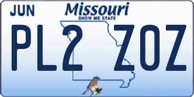 MO license plate PL2Z0Z